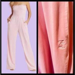 Juicy Couture ~ smocked VELOUR ~ Jumpsuit PINK ~ SZ M